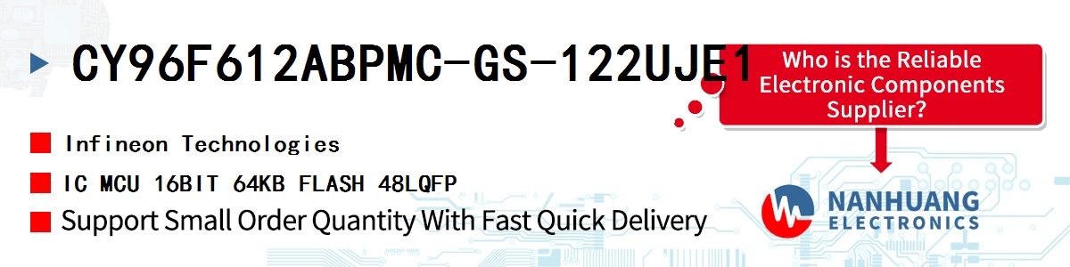 CY96F612ABPMC-GS-122UJE1 Infineon IC MCU 16BIT 64KB FLASH 48LQFP