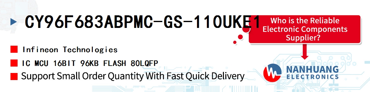CY96F683ABPMC-GS-110UKE1 Infineon IC MCU 16BIT 96KB FLASH 80LQFP