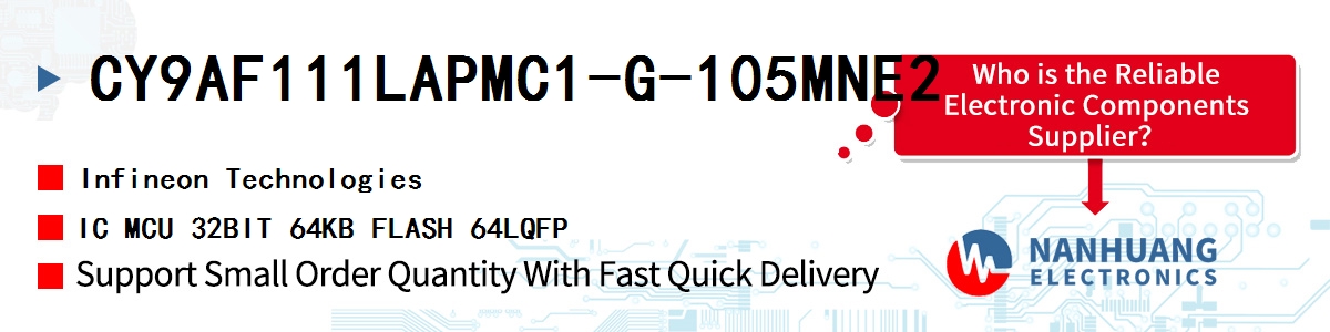 CY9AF111LAPMC1-G-105MNE2 Infineon IC MCU 32BIT 64KB FLASH 64LQFP