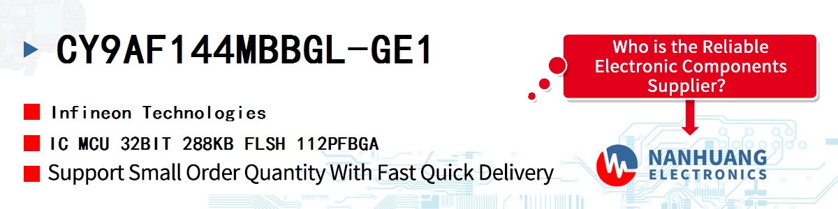 CY9AF144MBBGL-GE1 Infineon IC MCU 32BIT 288KB FLSH 112PFBGA