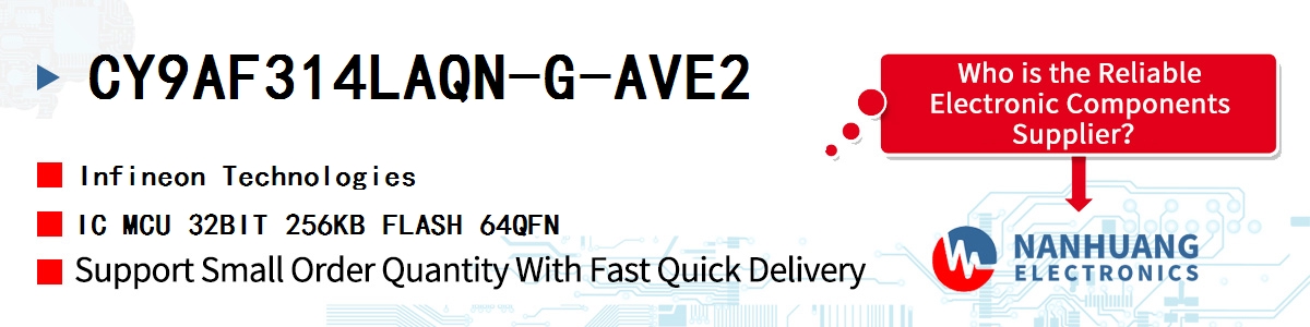 CY9AF314LAQN-G-AVE2 Infineon IC MCU 32BIT 256KB FLASH 64QFN