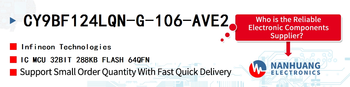 CY9BF124LQN-G-106-AVE2 Infineon IC MCU 32BIT 288KB FLASH 64QFN