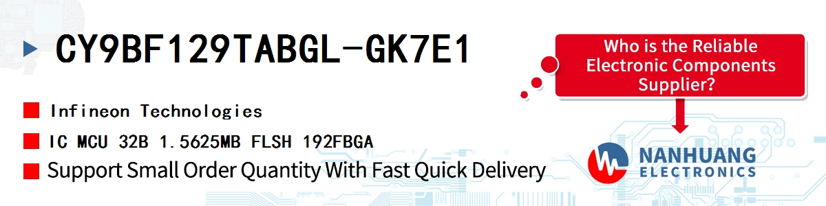 CY9BF129TABGL-GK7E1 Infineon IC MCU 32B 1.5625MB FLSH 192FBGA