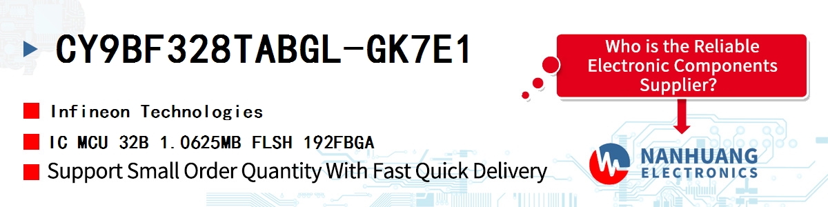 CY9BF328TABGL-GK7E1 Infineon IC MCU 32B 1.0625MB FLSH 192FBGA