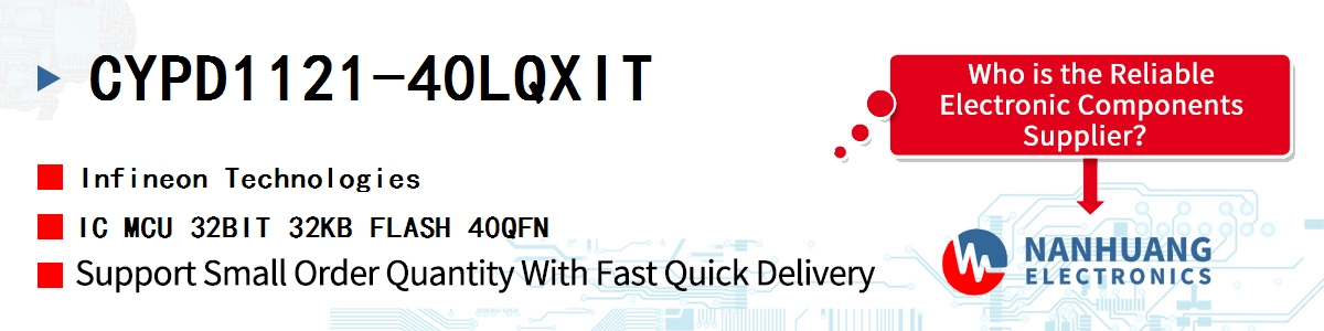 CYPD1121-40LQXIT Infineon IC MCU 32BIT 32KB FLASH 40QFN