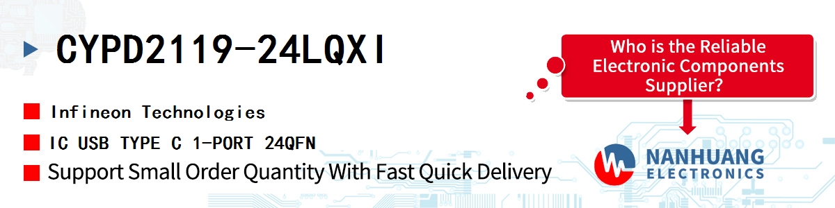 CYPD2119-24LQXI Infineon IC USB TYPE C 1-PORT 24QFN