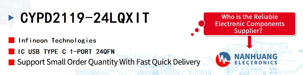 CYPD2119-24LQXIT Infineon IC USB TYPE C 1-PORT 24QFN