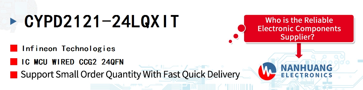 CYPD2121-24LQXIT Infineon IC MCU WIRED CCG2 24QFN