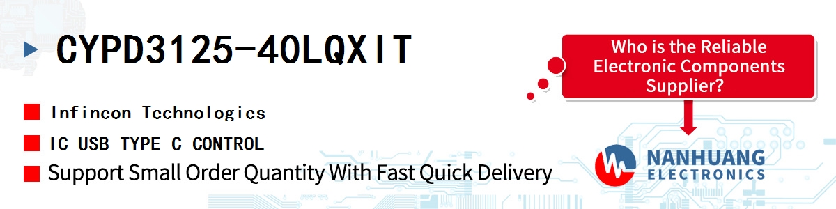 CYPD3125-40LQXIT Infineon IC USB TYPE C CONTROL