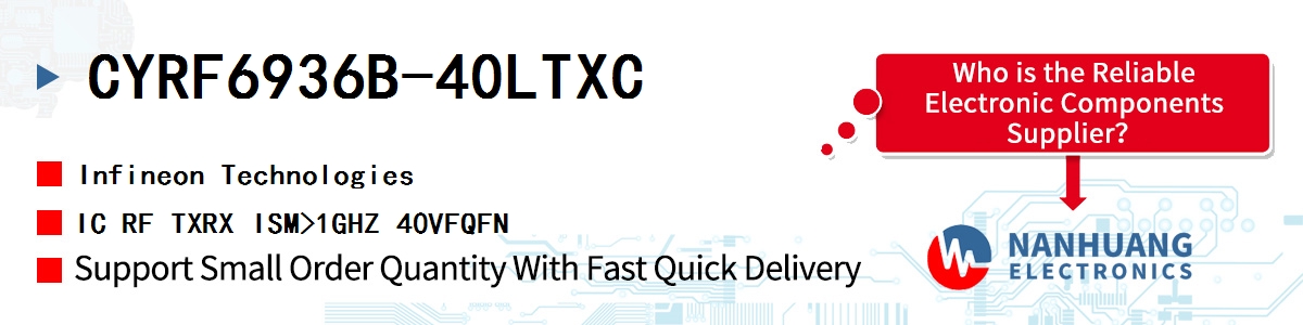 CYRF6936B-40LTXC Infineon IC RF TXRX ISM>1GHZ 40VFQFN