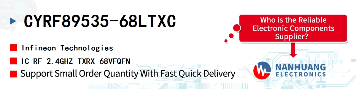 CYRF89535-68LTXC Infineon IC RF 2.4GHZ TXRX 68VFQFN