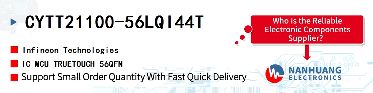 CYTT21100-56LQI44T Infineon IC MCU TRUETOUCH 56QFN