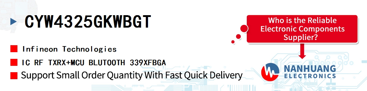 CYW4325GKWBGT Infineon IC RF TXRX+MCU BLUTOOTH 339XFBGA