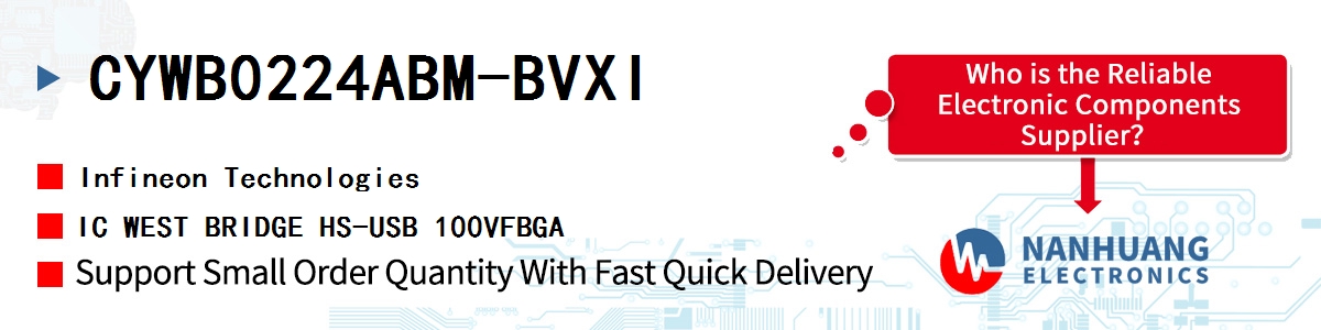 CYWB0224ABM-BVXI Infineon IC WEST BRIDGE HS-USB 100VFBGA