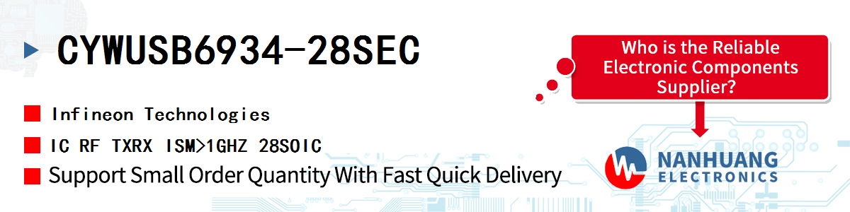 CYWUSB6934-28SEC Infineon IC RF TXRX ISM>1GHZ 28SOIC