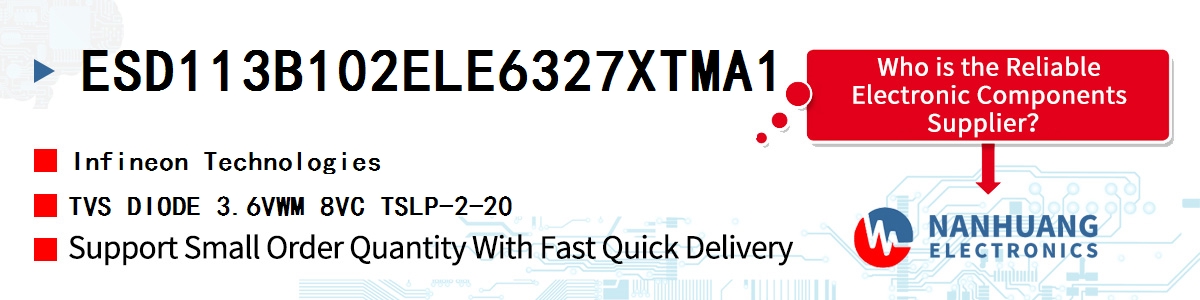 ESD113B102ELE6327XTMA1 Infineon TVS DIODE 3.6VWM 8VC TSLP-2-20