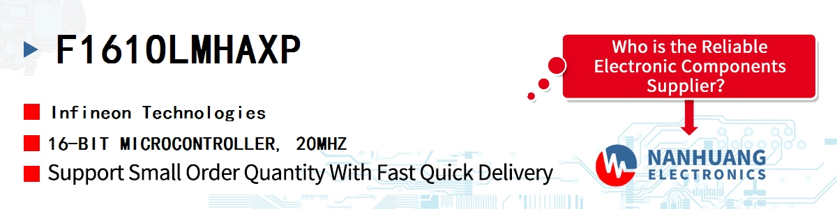 F161OLMHAXP Infineon 16-BIT MICROCONTROLLER, 20MHZ