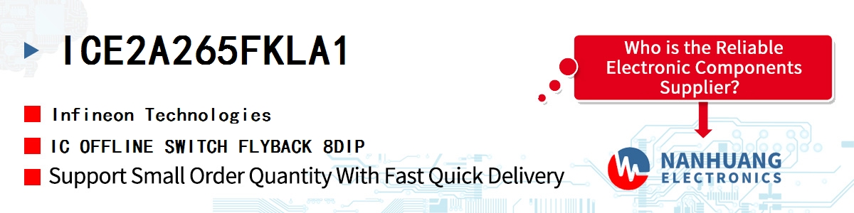 ICE2A265FKLA1 Infineon IC OFFLINE SWITCH FLYBACK 8DIP