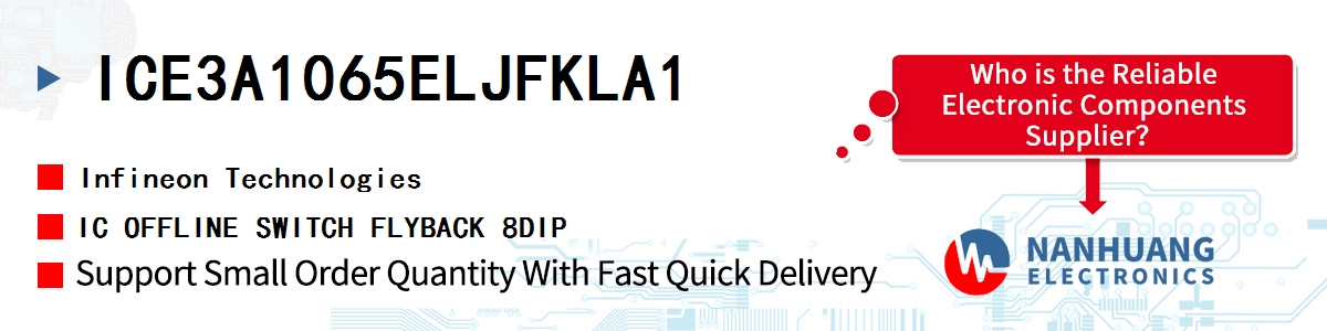 ICE3A1065ELJFKLA1 Infineon IC OFFLINE SWITCH FLYBACK 8DIP