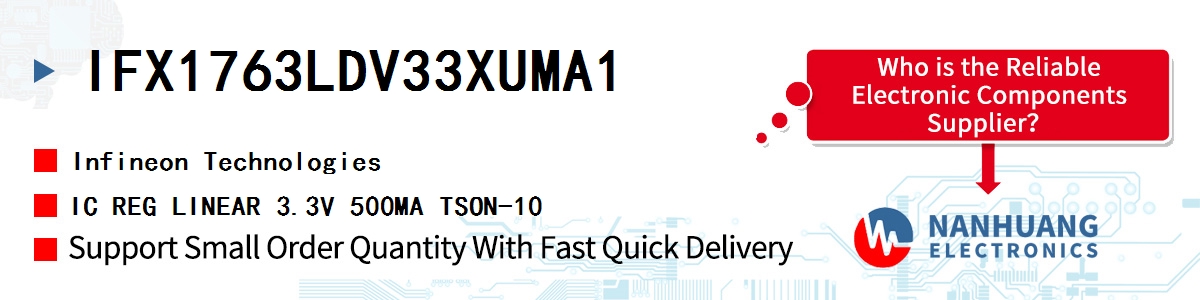 IFX1763LDV33XUMA1 Infineon IC REG LINEAR 3.3V 500MA TSON-10