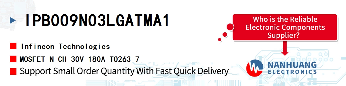 IPB009N03LGATMA1 Infineon MOSFET N-CH 30V 180A TO263-7