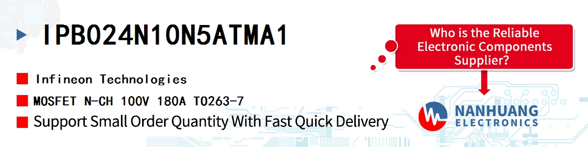 IPB024N10N5ATMA1 Infineon MOSFET N-CH 100V 180A TO263-7