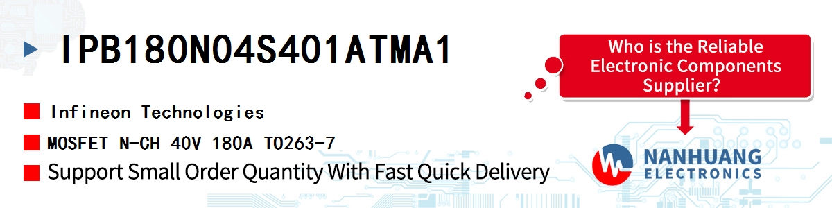 IPB180N04S401ATMA1 Infineon MOSFET N-CH 40V 180A TO263-7