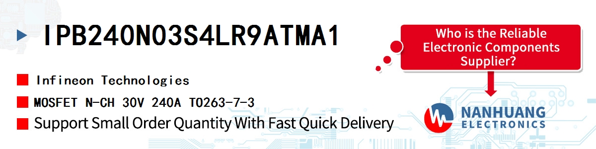 IPB240N03S4LR9ATMA1 Infineon MOSFET N-CH 30V 240A TO263-7-3