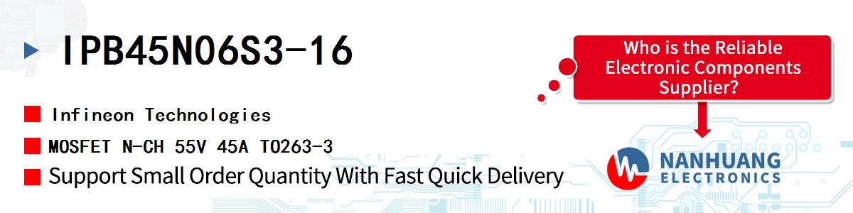 IPB45N06S3-16 Infineon MOSFET N-CH 55V 45A TO263-3