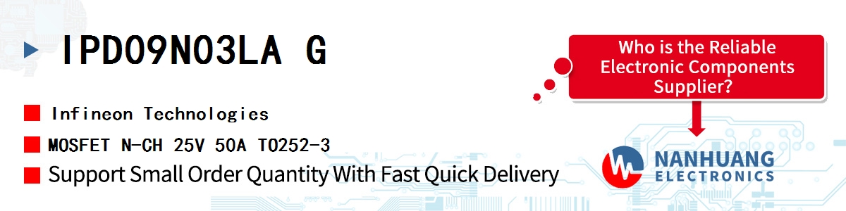 IPD09N03LA G Infineon MOSFET N-CH 25V 50A TO252-3