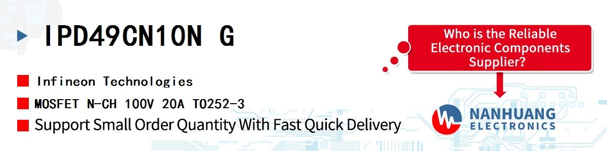 IPD49CN10N G Infineon MOSFET N-CH 100V 20A TO252-3