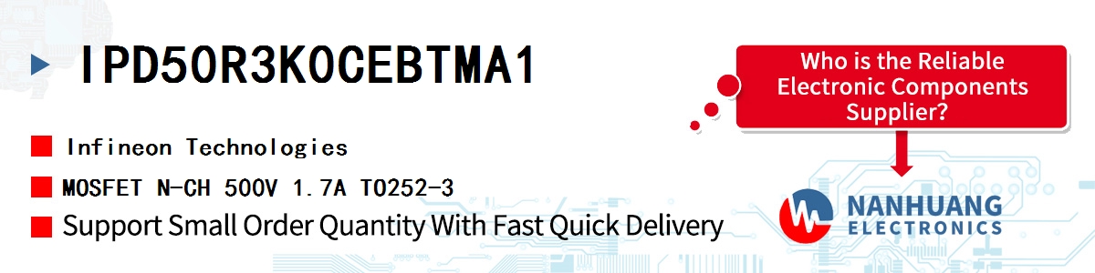 IPD50R3K0CEBTMA1 Infineon MOSFET N-CH 500V 1.7A TO252-3