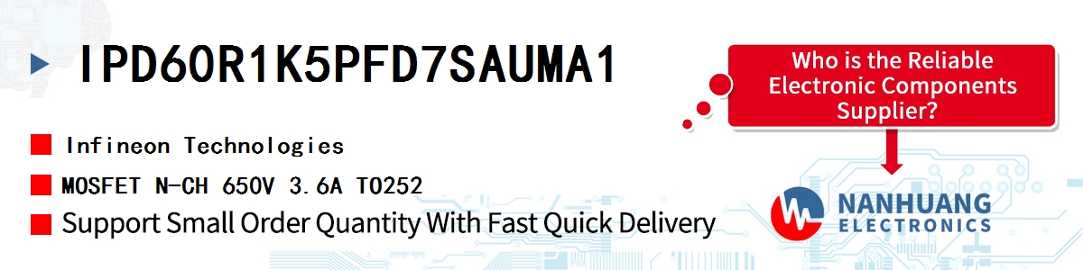 IPD60R1K5PFD7SAUMA1 Infineon MOSFET N-CH 650V 3.6A TO252