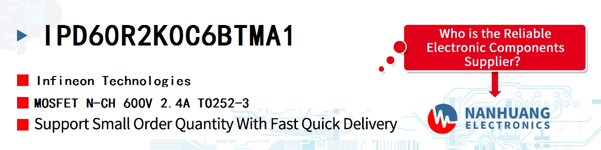 IPD60R2K0C6BTMA1 Infineon MOSFET N-CH 600V 2.4A TO252-3