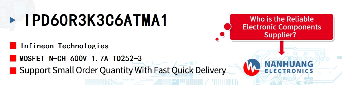 IPD60R3K3C6ATMA1 Infineon MOSFET N-CH 600V 1.7A TO252-3