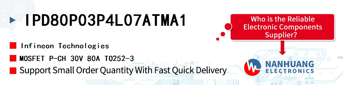 IPD80P03P4L07ATMA1 Infineon MOSFET P-CH 30V 80A TO252-3