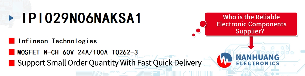 IPI029N06NAKSA1 Infineon MOSFET N-CH 60V 24A/100A TO262-3