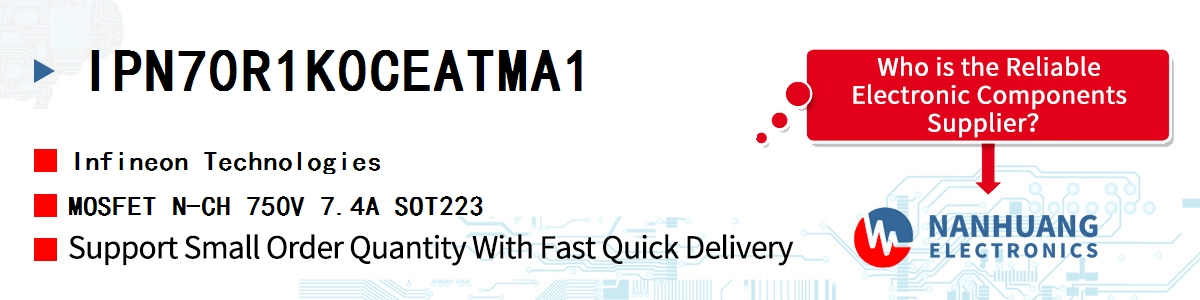 IPN70R1K0CEATMA1 Infineon MOSFET N-CH 750V 7.4A SOT223