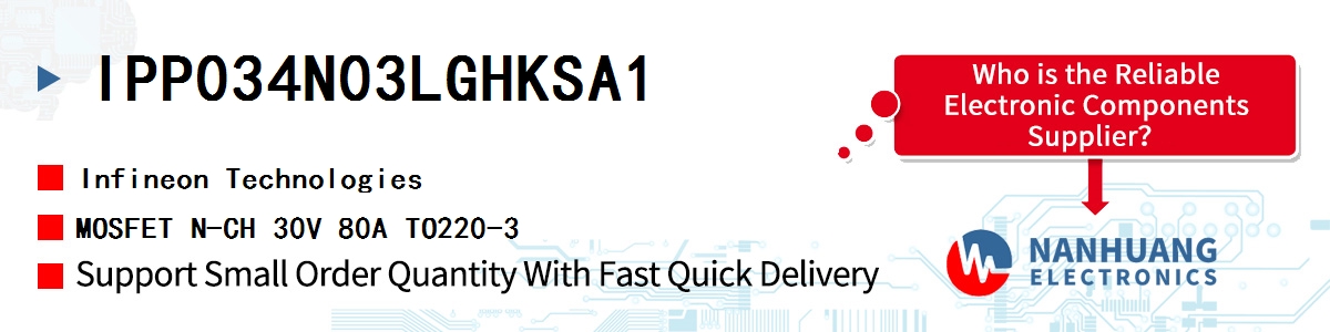 IPP034N03LGHKSA1 Infineon MOSFET N-CH 30V 80A TO220-3