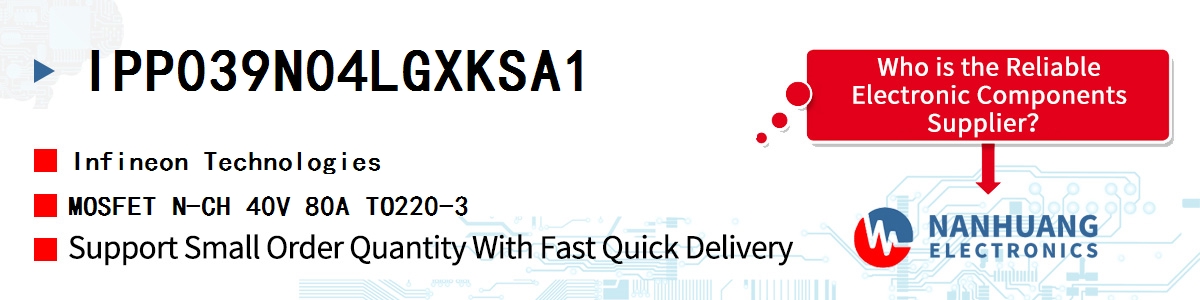 IPP039N04LGXKSA1 Infineon MOSFET N-CH 40V 80A TO220-3