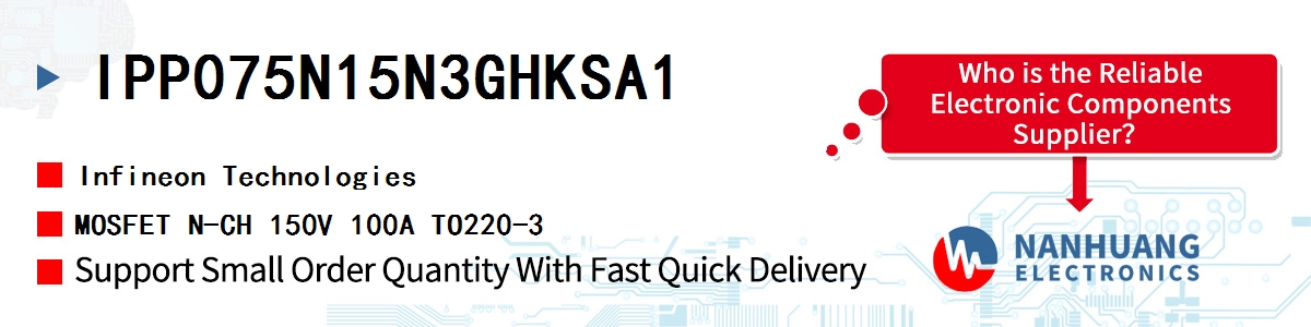 IPP075N15N3GHKSA1 Infineon MOSFET N-CH 150V 100A TO220-3