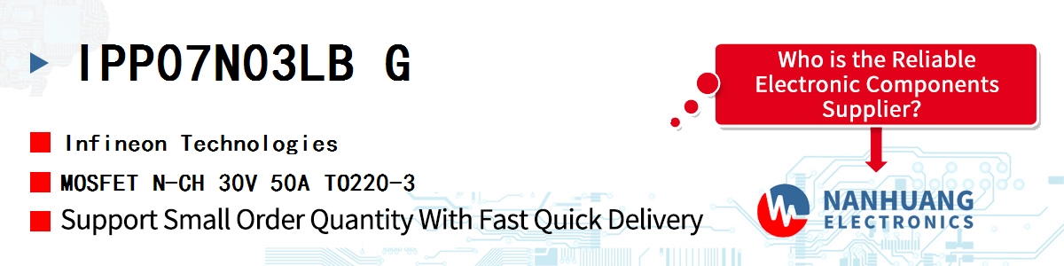 IPP07N03LB G Infineon MOSFET N-CH 30V 50A TO220-3