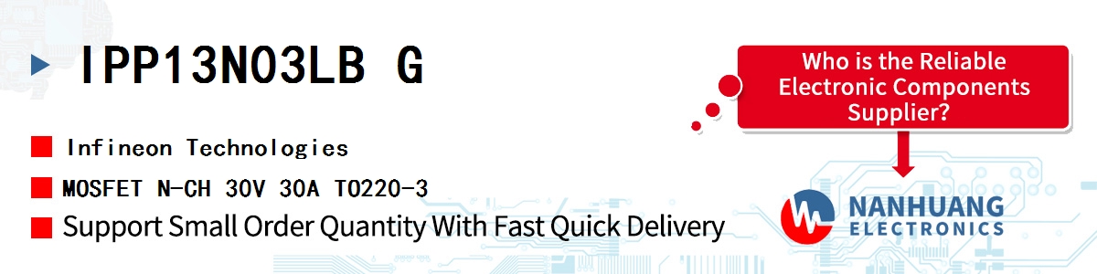 IPP13N03LB G Infineon MOSFET N-CH 30V 30A TO220-3