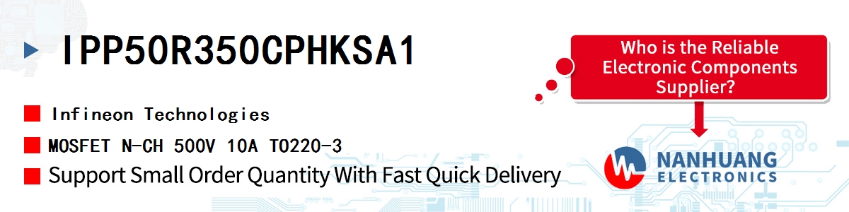 IPP50R350CPHKSA1 Infineon MOSFET N-CH 500V 10A TO220-3