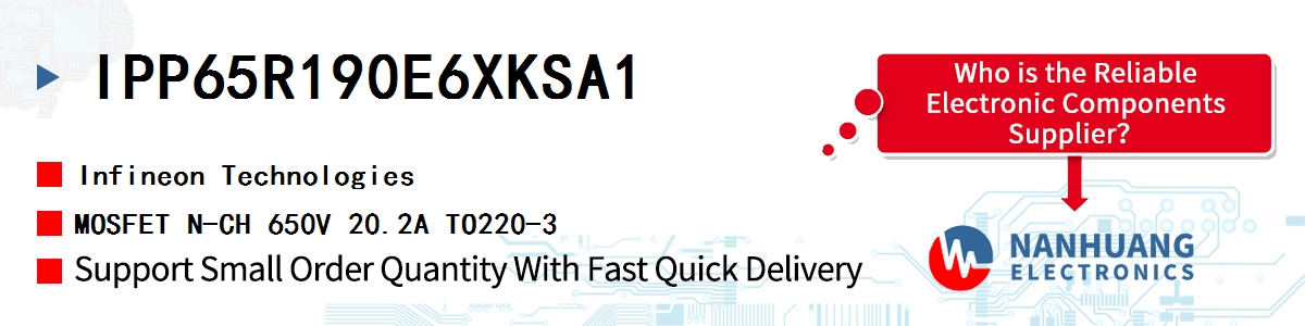 IPP65R190E6XKSA1 Infineon MOSFET N-CH 650V 20.2A TO220-3