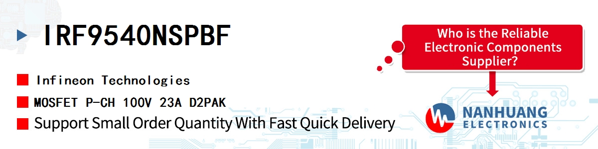 IRF9540NSPBF Infineon MOSFET P-CH 100V 23A D2PAK