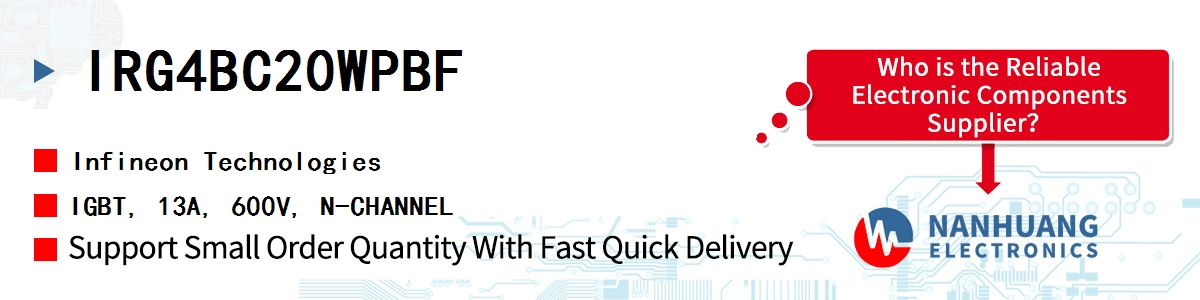 IRG4BC20WPBF Infineon IGBT, 13A, 600V, N-CHANNEL