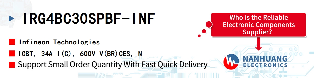 IRG4BC30SPBF-INF Infineon IGBT, 34A I(C), 600V V(BR)CES, N