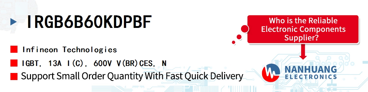 IRGB6B60KDPBF Infineon IGBT, 13A I(C), 600V V(BR)CES, N