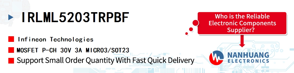 IRLML5203TRPBF Infineon MOSFET P-CH 30V 3A MICRO3/SOT23
